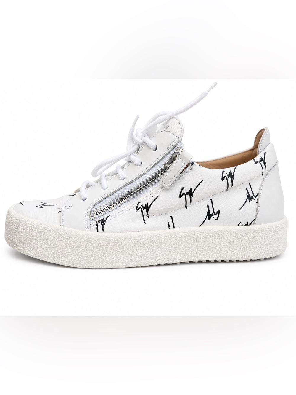 Giuseppe Zanotti  for Woman White Sneaker with Black Signature Print